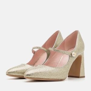 Kate Spade Maren Pearl Mary Jane Pumps, Silver/Gold. Size 9. Never worn.